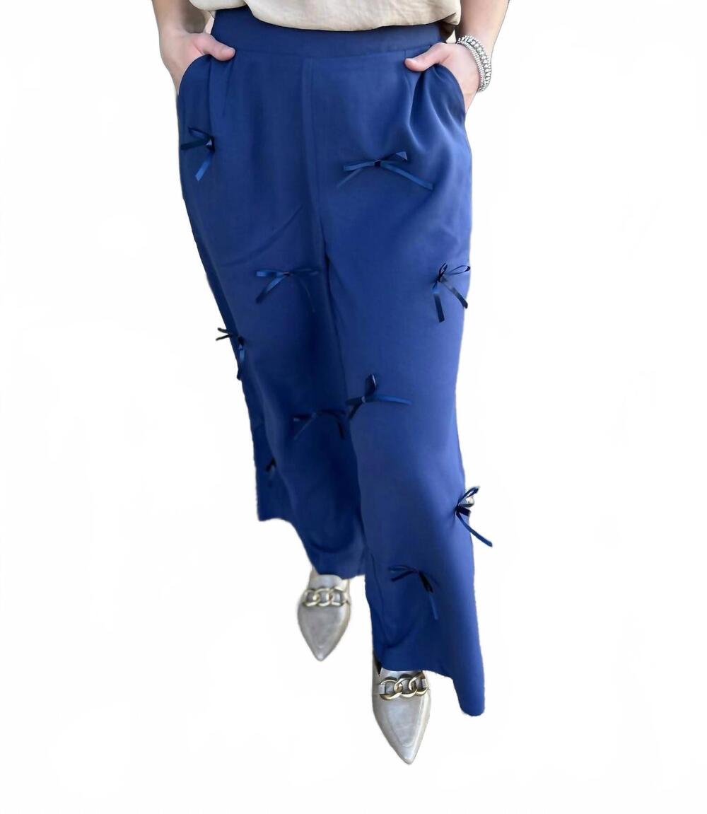 NEW JODIFL amora bow wide leg pants in navy